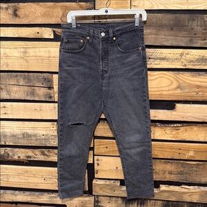 Women’s Levi’s 501 Premium High Rise Buttonfly Black‎ Jeans Size 26